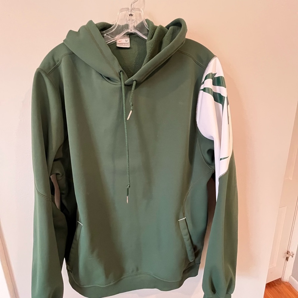 NIKE Therma Fit lighting arm logo athletic green Hoodie Sweatshir Medium